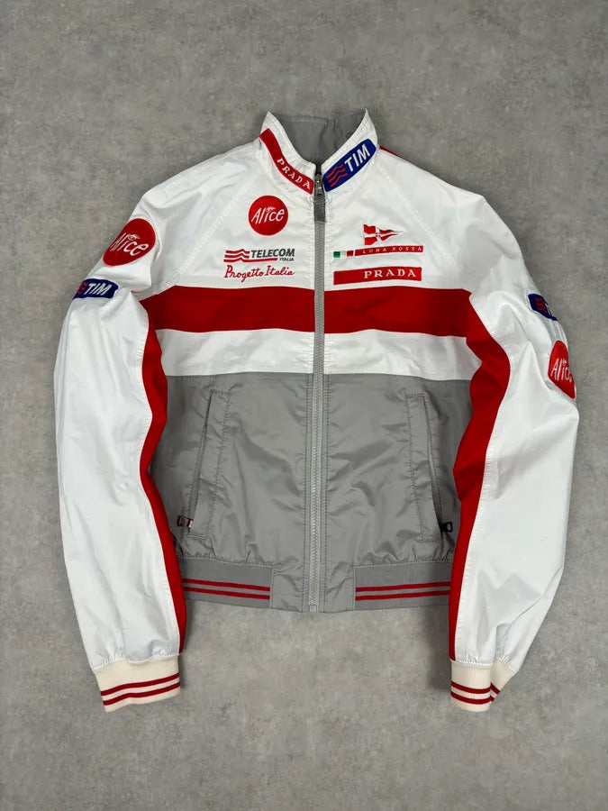 AW2003 Prada White & Red Luna Rossa Sport Jacket LyrqJQe 0