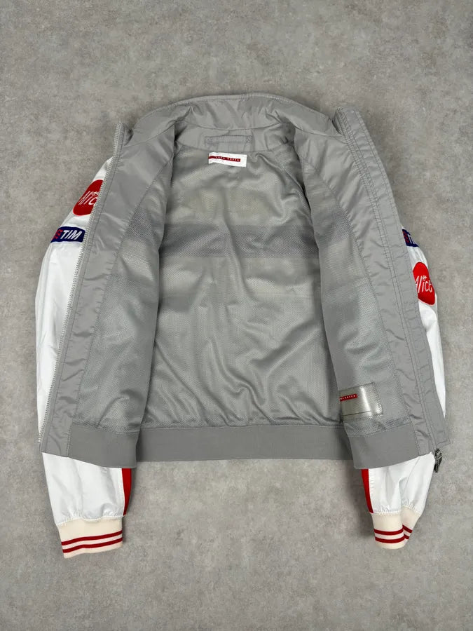 AW2003 Prada White & Red Luna Rossa Sport Jacket LyrqJQe 8