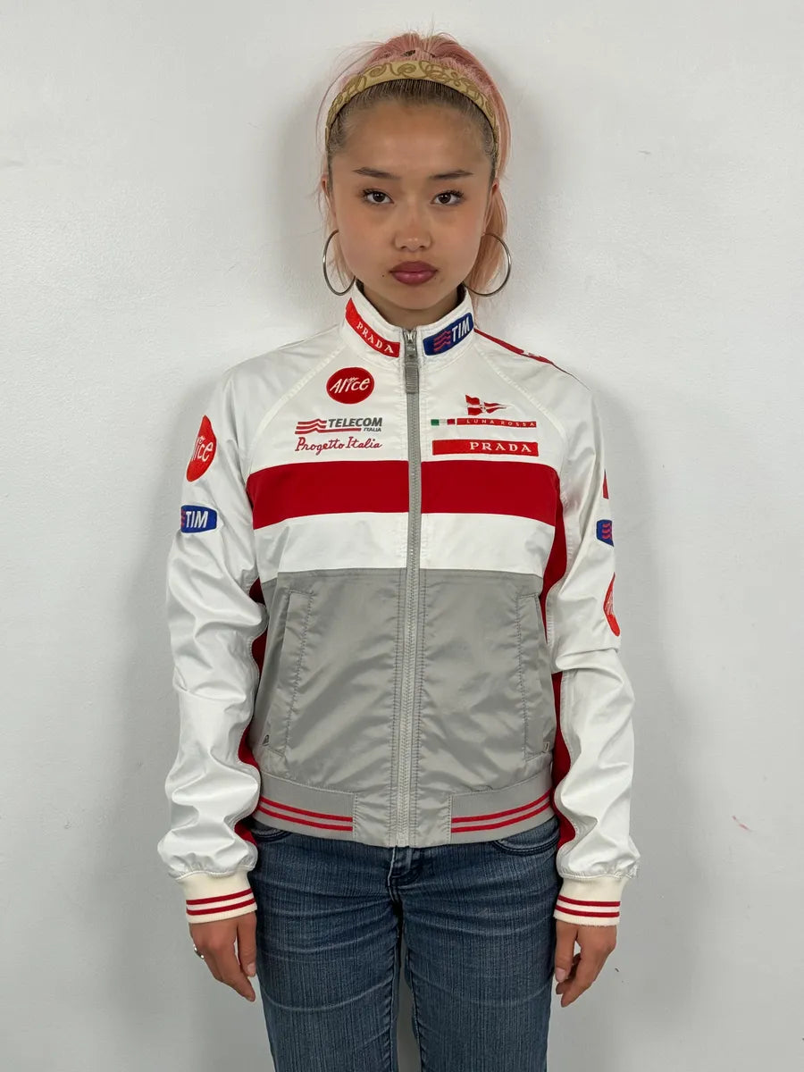 AW2003 Prada White & Red Luna Rossa Sport Jacket LyrqJQe 1