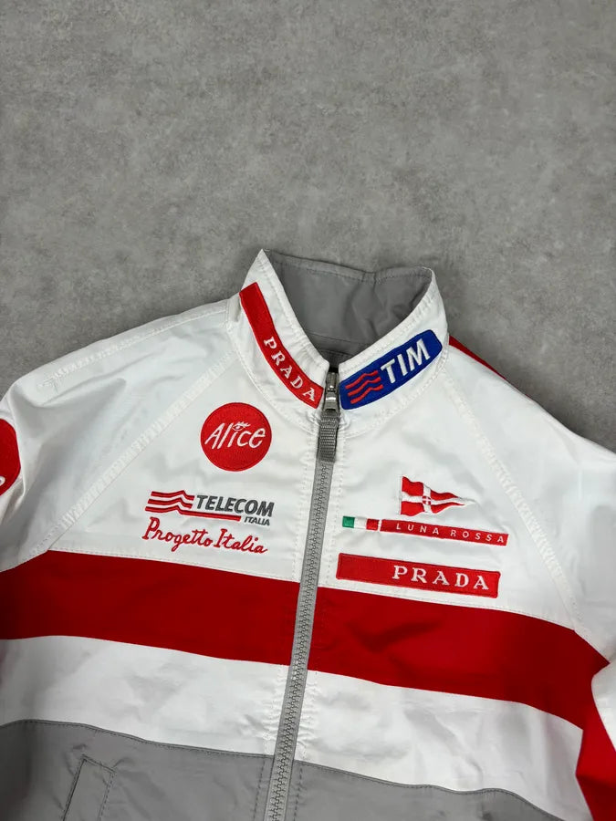AW2003 Prada White & Red Luna Rossa Sport Jacket LyrqJQe 3