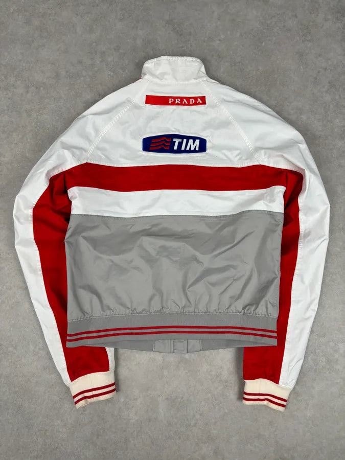 AW2003 Prada White & Red Luna Rossa Sport Jacket LyrqJQe 5