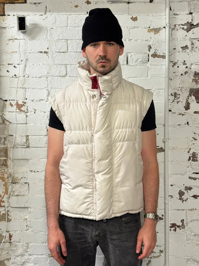 2000s Prada White Puffer Hooded Vest Jacket MKUUcYp 1