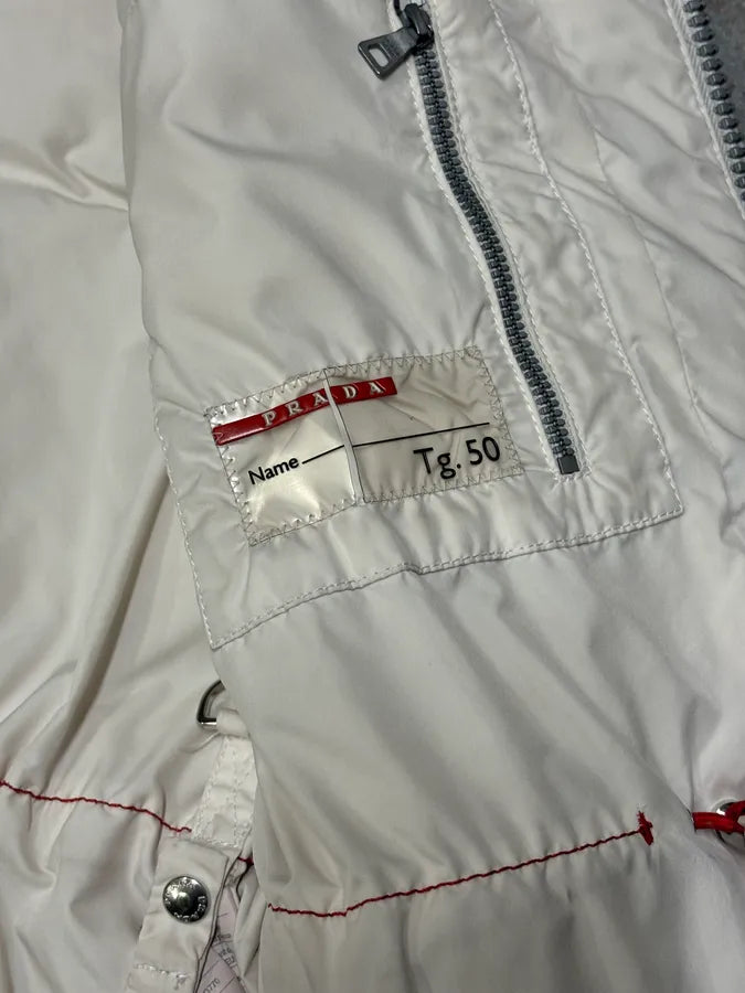 2000s Prada White Puffer Hooded Vest Jacket MKUUcYp 8