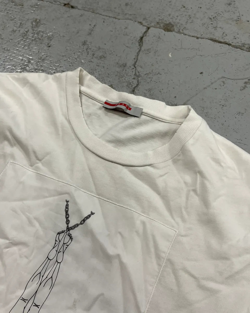 2000s Prada White Swimmer T-Shirt VlLOoEJ 4
