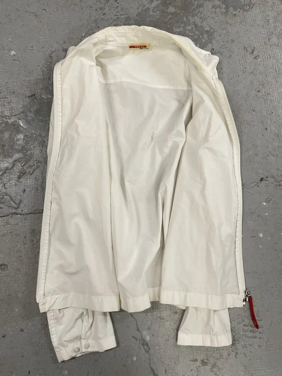 2000s Prada White Tracksuit Tactical Jacket (M) 4