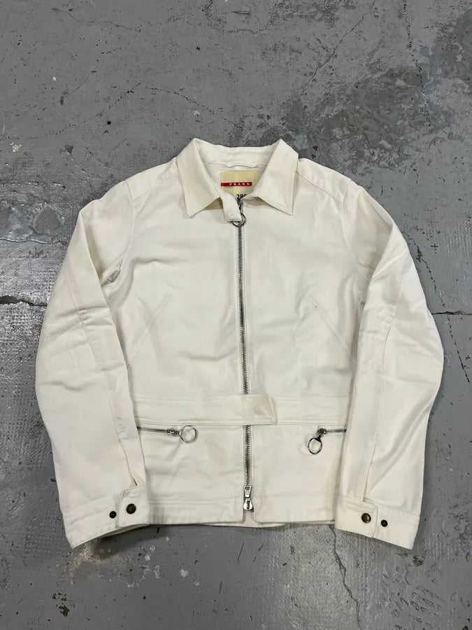 2000s Prada White Zip Up Jacket CtkwKlB 3