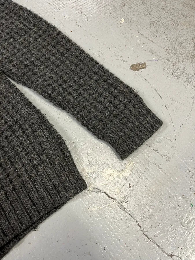 2000s Prada Wool & Kashmere Grey Knit Zip-up Sweater lKFEfjX 5