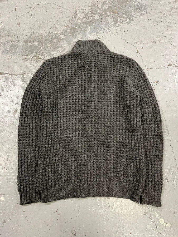 2000s Prada Wool & Kashmere Grey Knit Zip-up Sweater lKFEfjX 6