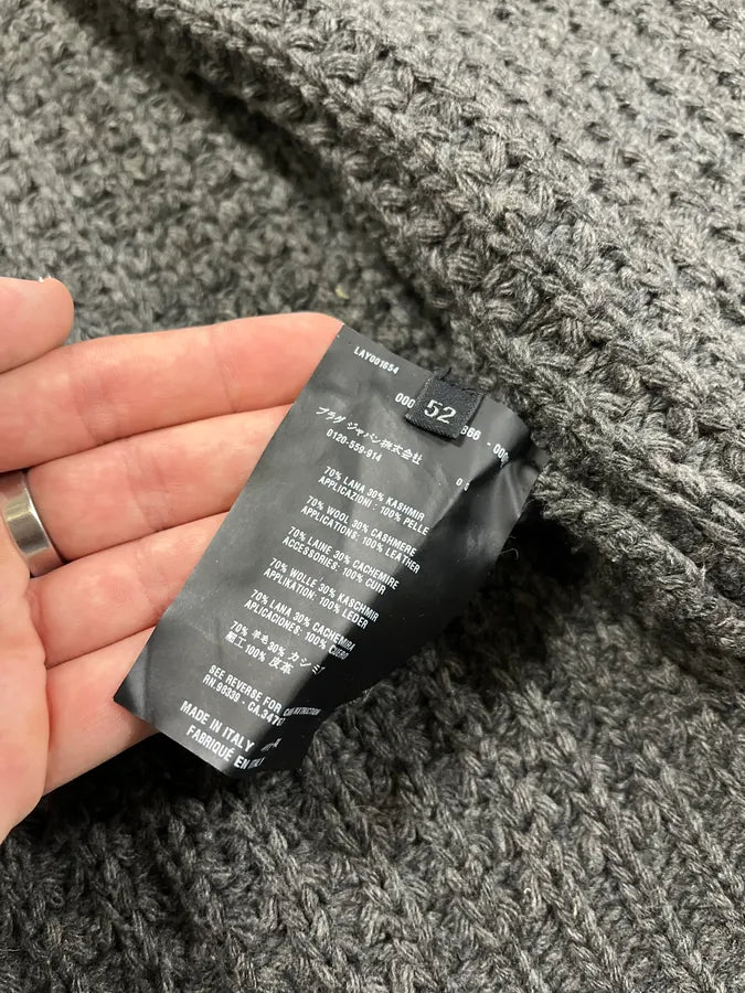 2000s Prada Wool & Kashmere Grey Knit Zip-up Sweater lKFEfjX 9