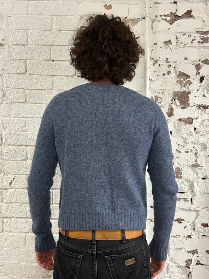 2000s Prada Wool Blue Crewneck Sweater DvrENgl 1