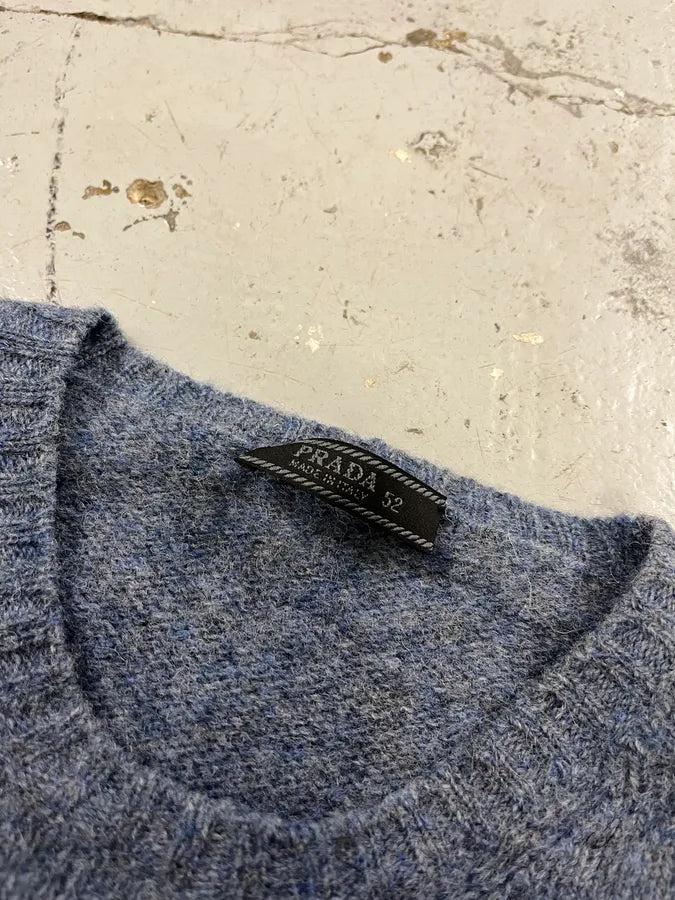2000s Prada Wool Blue Crewneck Sweater DvrENgl 8