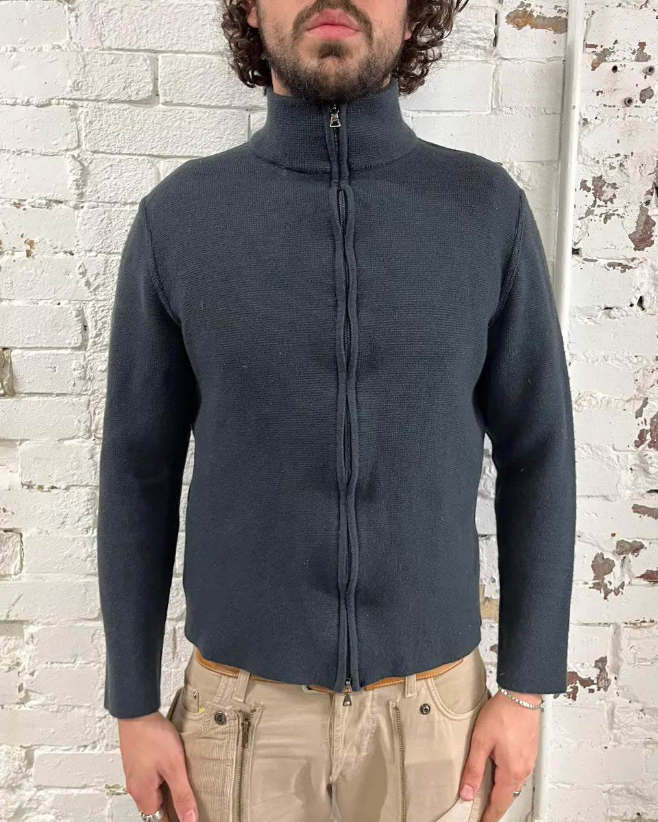 2000s Prada Wool Full-Zip Turtleneck Sweater GiizzFL 1