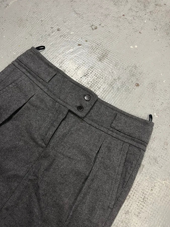 2000s Prada Wool Grey Midi Skirt MUIsHsA 4