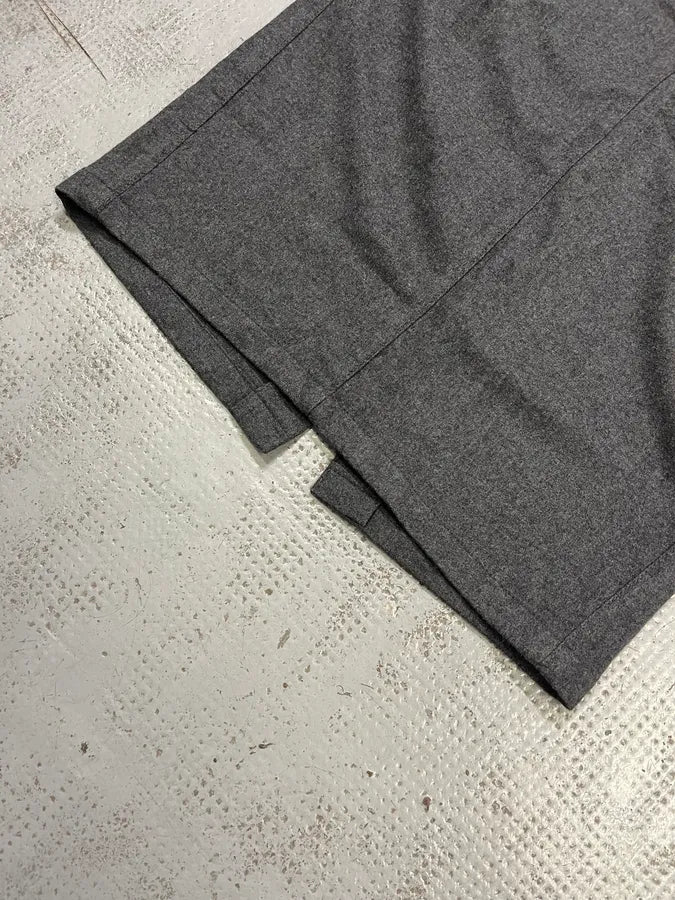 2000s Prada Wool Grey Midi Skirt MUIsHsA 5