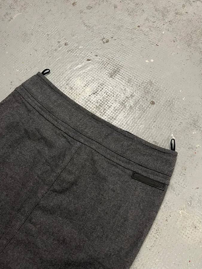 2000s Prada Wool Grey Midi Skirt MUIsHsA 6