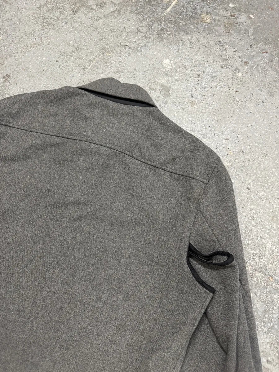 2000s Prada Wool Minimaliste Grey Jacket (L) 11