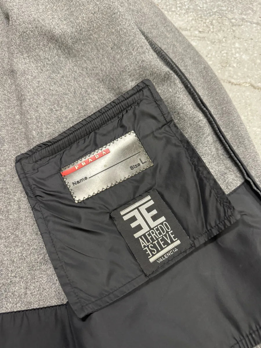 2000s Prada Wool Minimaliste Grey Jacket (L) 12