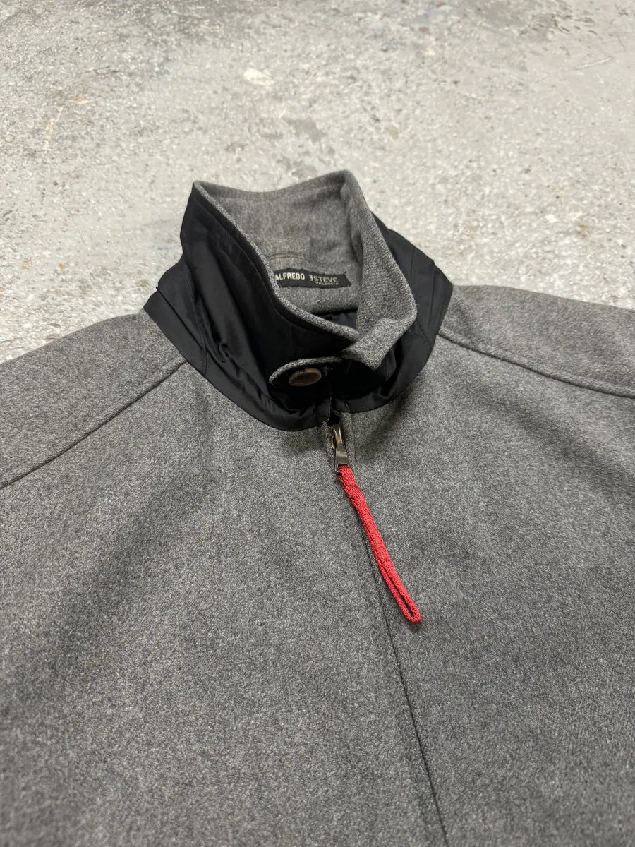 2000s Prada Wool Minimaliste Grey Jacket (L) 9