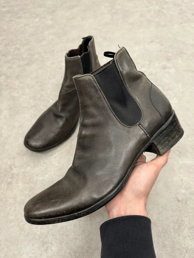2000s Premiata Avant-Garde Grey Leather Ankle Boots ynHZJHb 0