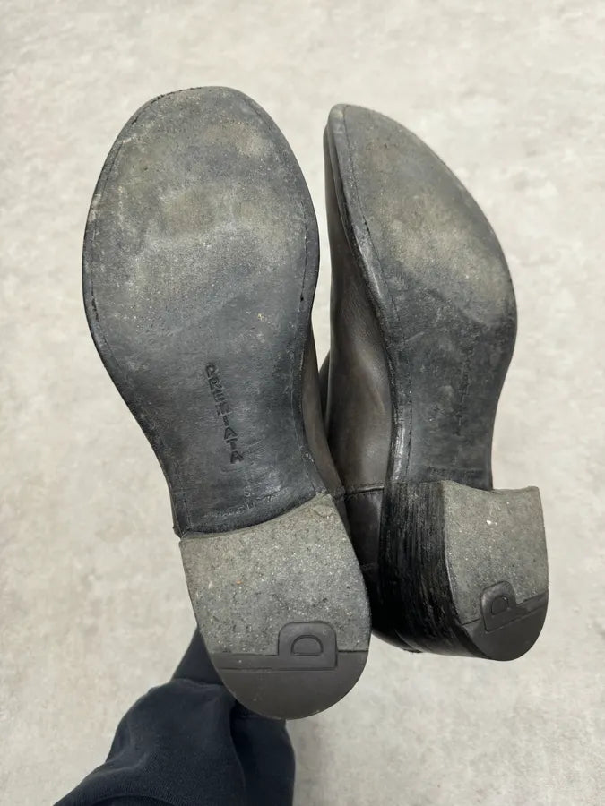 2000s Premiata Avant-Garde Grey Leather Ankle Boots ynHZJHb 5