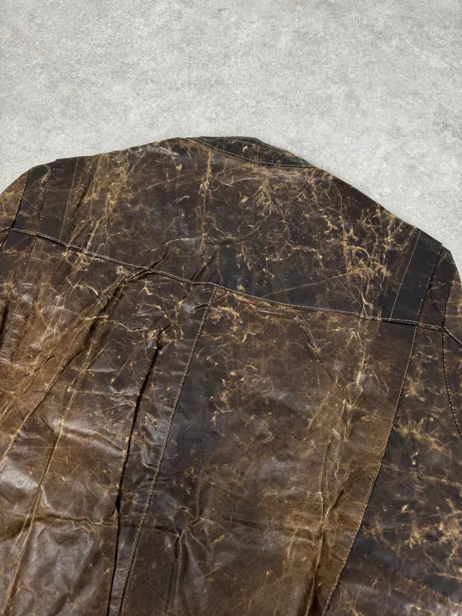 2000s Premiata Avant-Garde Raw Brown Leather Jacket HEeHkua 5