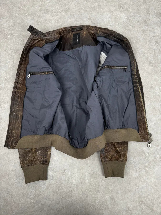2000s Premiata Avant-Garde Raw Brown Leather Jacket HEeHkua 6