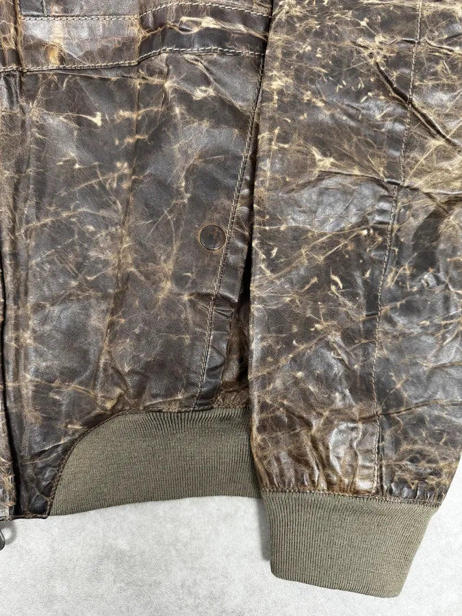 2000s Premiata Avant-Garde Raw Brown Leather Jacket HEeHkua 7