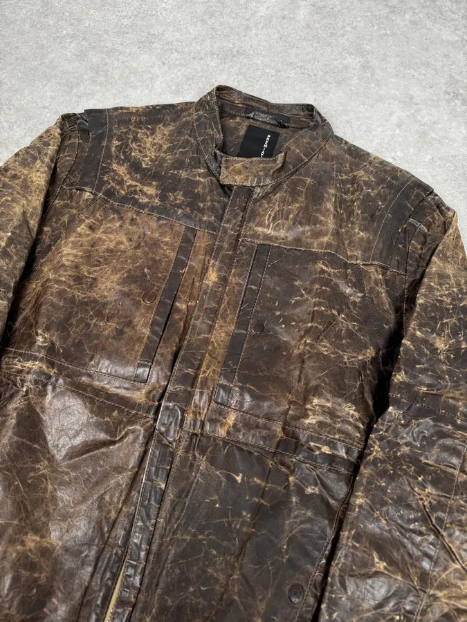 2000s Premiata Avant-Garde Raw Brown Leather Jacket HEeHkua 4