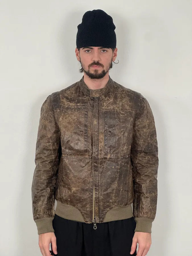 2000s Premiata Avant-Garde Raw Brown Leather Jacket HEeHkua 1