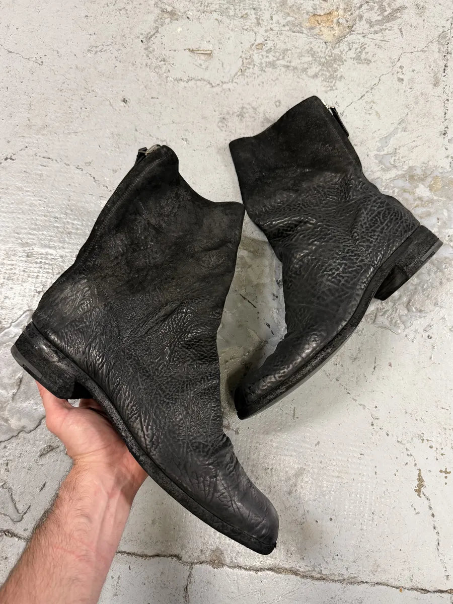2000s Premiata Raw Leather Avant-Garde Black Boots DVqMBxH 0