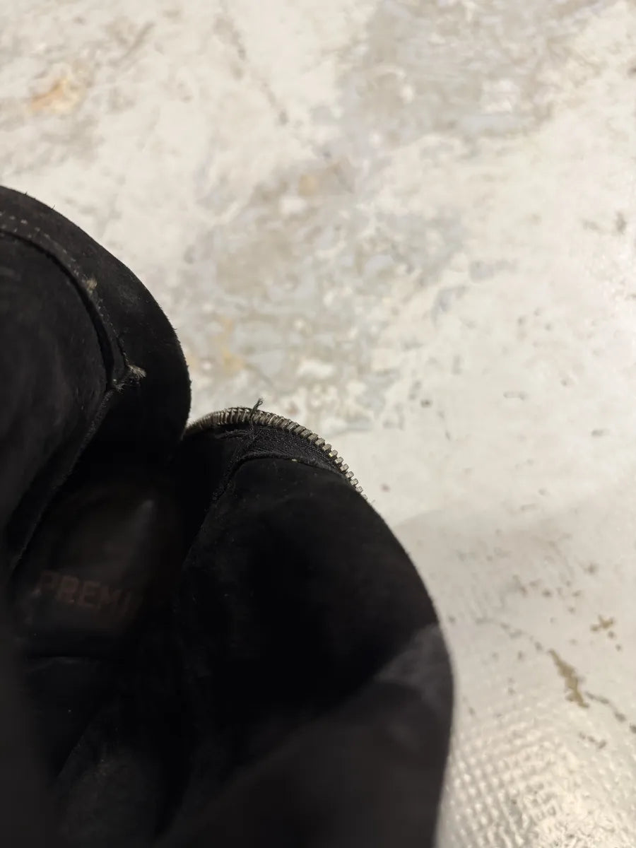 2000s Premiata Raw Leather Avant-Garde Black Boots DVqMBxH 7