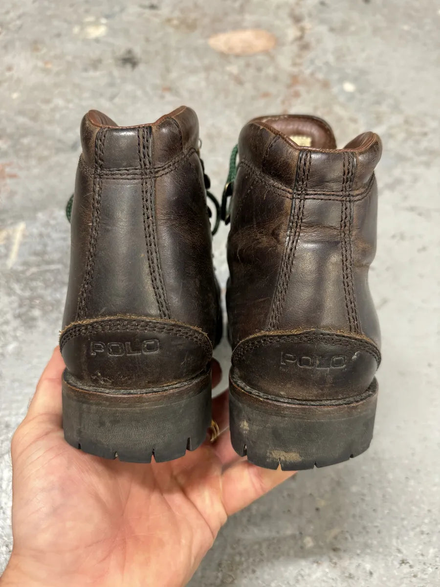 2000s Ralph Lauren Acworth Calf Leather Brown Boots drguzEr 6
