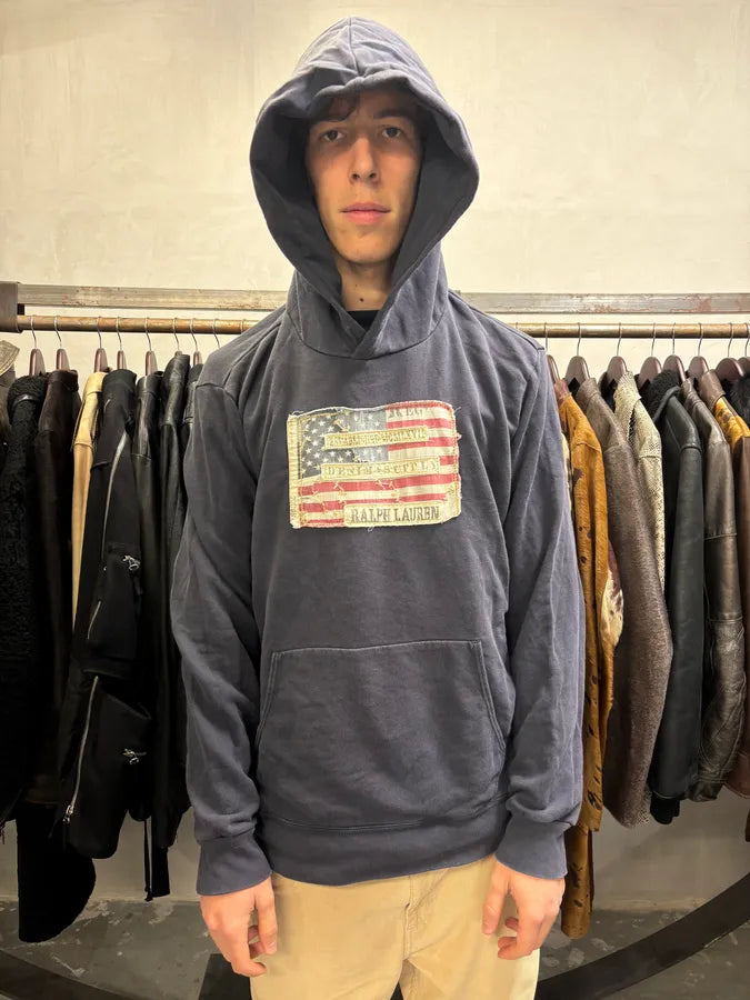 2000s Ralph Lauren American Flag Archive Black Hoodie – Dolce Vita Hub