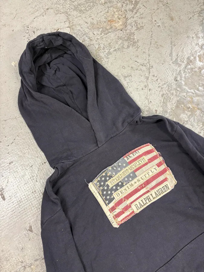 2000s Ralph Lauren American Flag Archive Black Hoodie (L/XL) xhUzBGx 4
