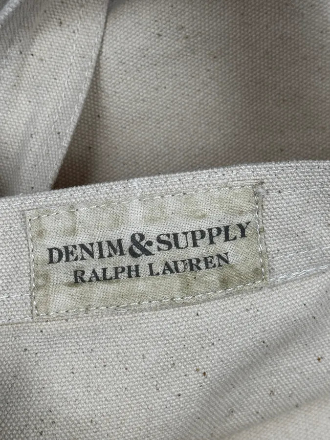 2010s Ralph Lauren Beige Distressed American Flag Tote Bag vuqbLjs 8