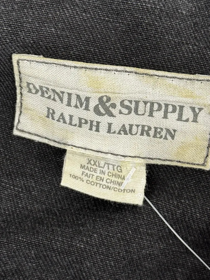 2010s Ralph Lauren Black Distressed USA Flag Denim Jacket JKrNhAy 12