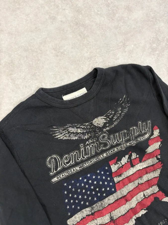 2010s Ralph Lauren Black Eagle USA Flag Sweater SnoNdwI 4