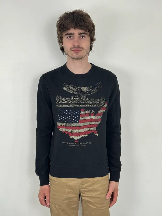 2010s Ralph Lauren Black Eagle USA Flag Sweater SnoNdwI 1