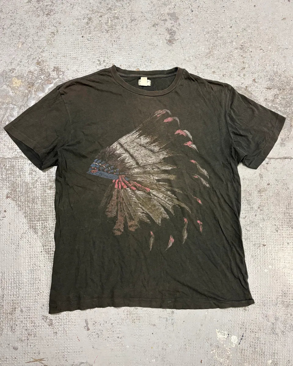 2010s Ralph Lauren Black Faded Native American Headdress T-Shirt OdKgzyT 0