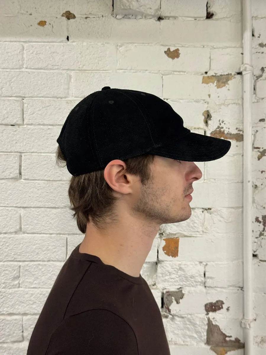 2000s Ralph Lauren Black Suede Cap VXUegwH 1
