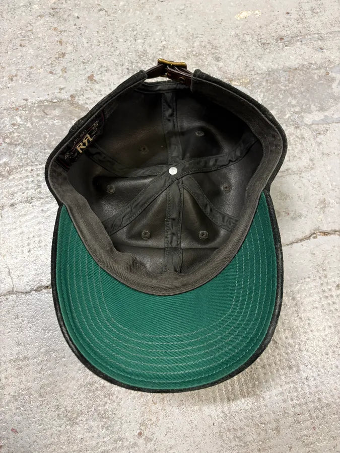 2000s Ralph Lauren Black Suede Cap VXUegwH 5
