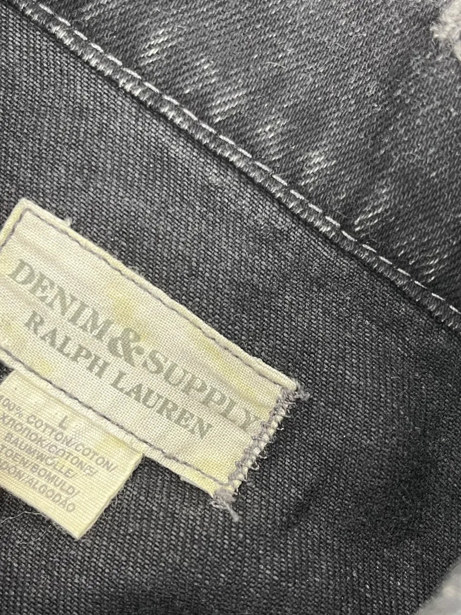 2000s Ralph Lauren Black USA Flag Patch Denim Jacket DTTSUMJ 11