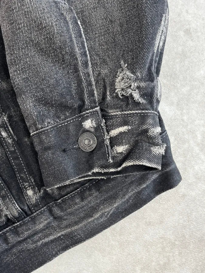 2000s Ralph Lauren Black USA Flag Patch Denim Jacket DTTSUMJ 8