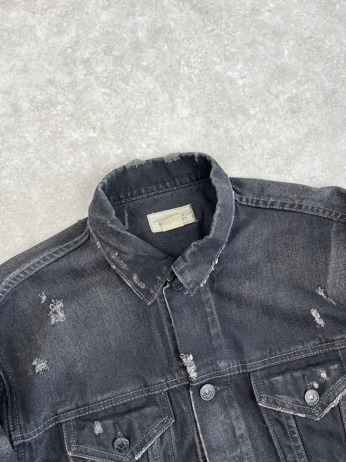 2000s Ralph Lauren Black USA Flag Patch Denim Jacket DTTSUMJ 4