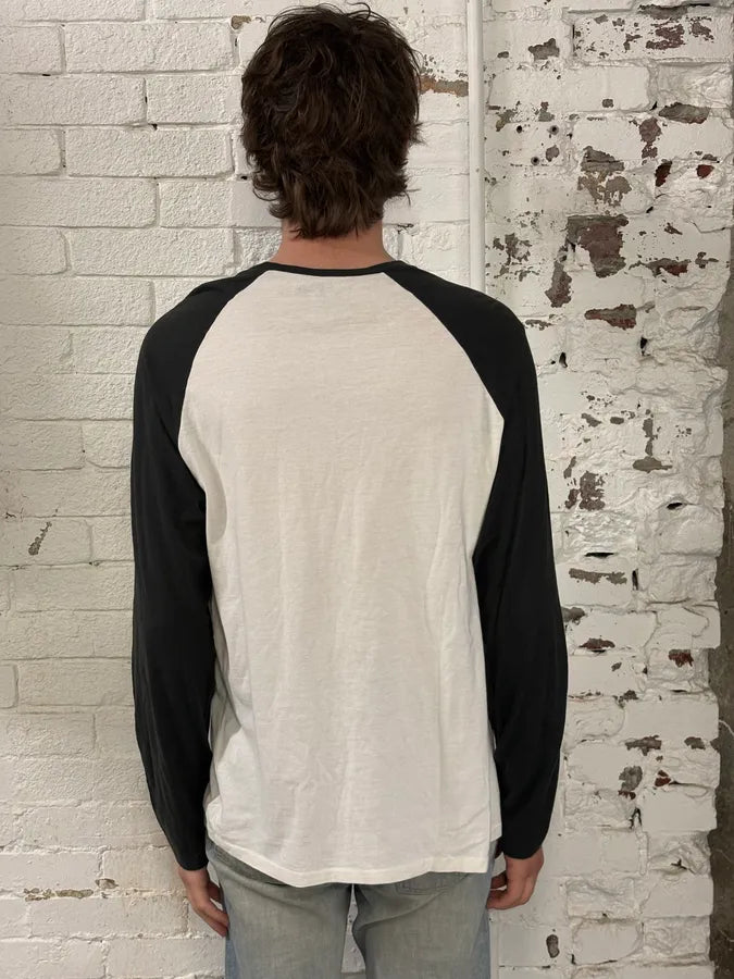 2010s Ralph Lauren Black & White Indian Chief Skull Raglan Longsleeve T-Shirt wGmKJWU 2