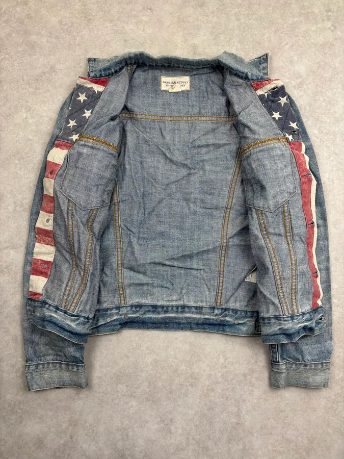 2010s Ralph Lauren Blue American Flag Denim Jacket IIGvEdE 6