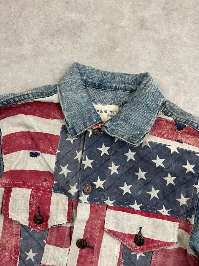 2010s Ralph Lauren Blue American Flag Denim Jacket IIGvEdE 3