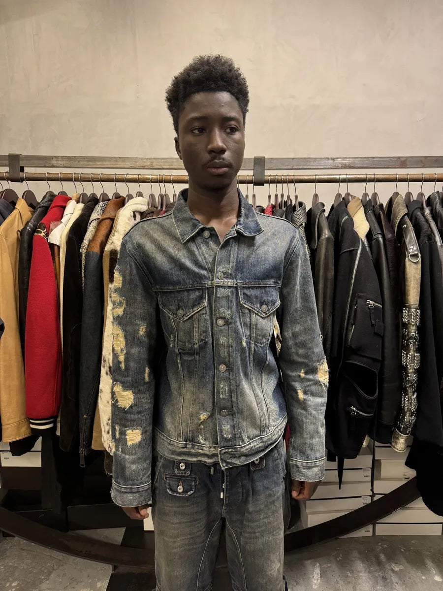 2000s Ralph Lauren Blue Distressed Denim Jacket gWQXxMg 1
