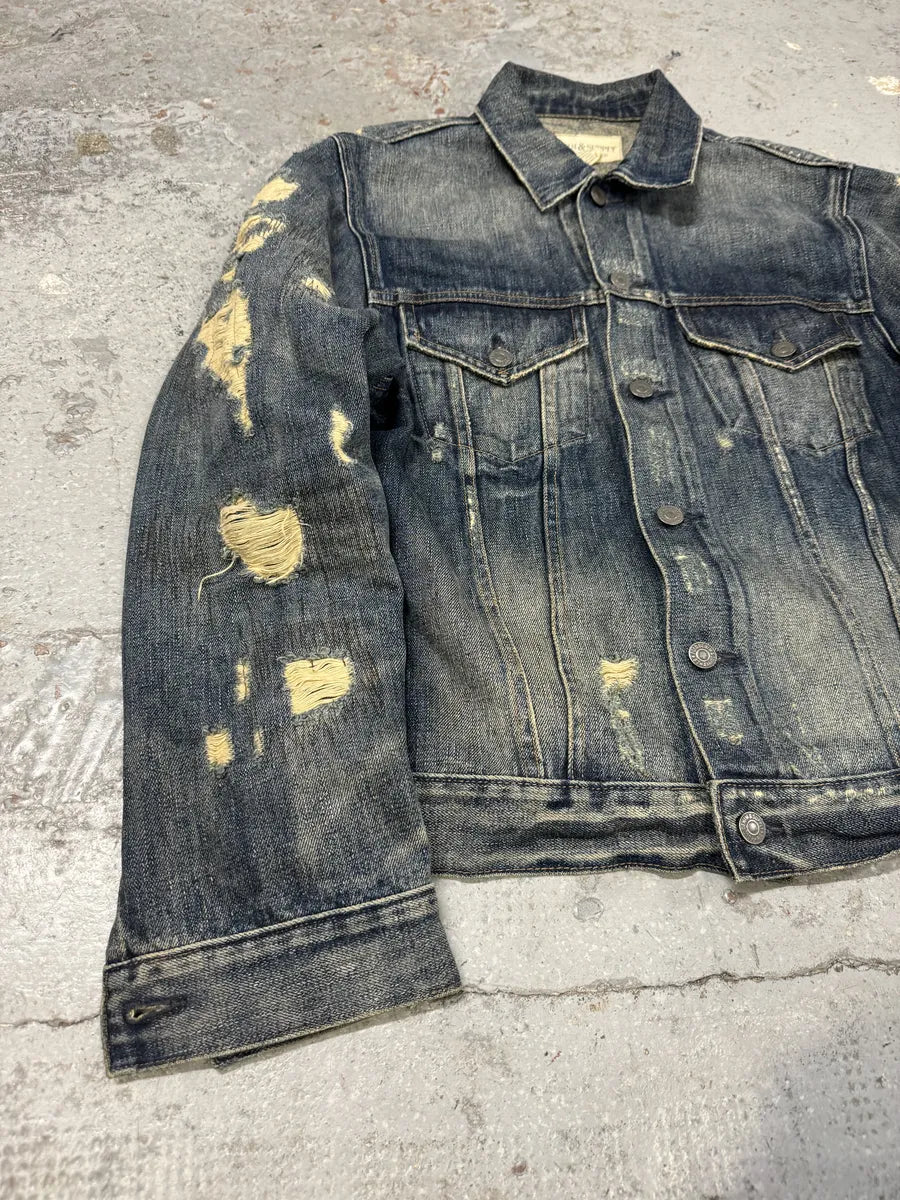 2000s Ralph Lauren Blue Distressed Denim Jacket gWQXxMg 11