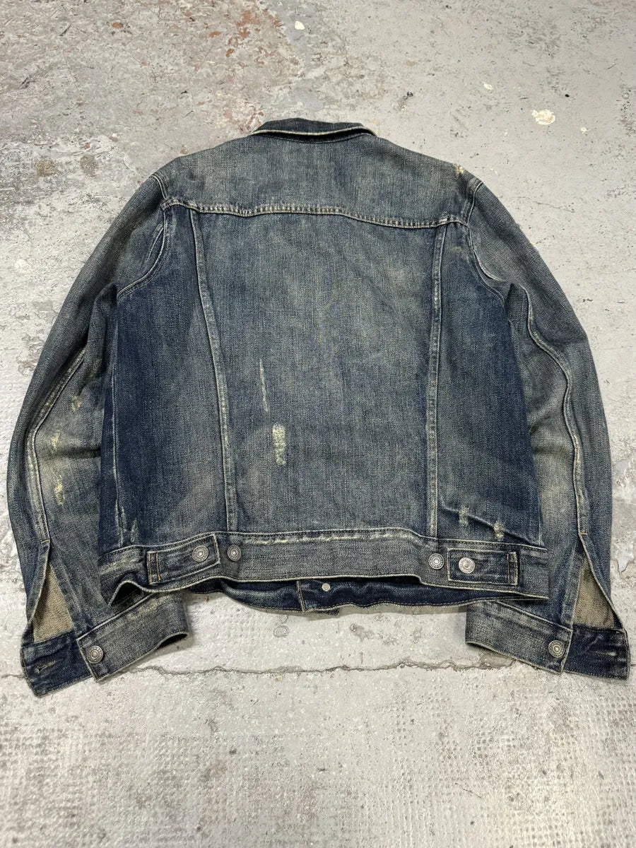 2000s Ralph Lauren Blue Distressed Denim Jacket gWQXxMg 4